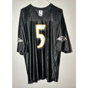 Vintage Baltimore Ravens Joe Flacco #5 NFL Team Apparel Black Jersey Sz 2XL
